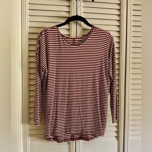 OLD NAVY, WOMENS, STRIPED T-SHIRT. STRETCHY FABRIC, ROUND NECK. SIZE L(10-12)